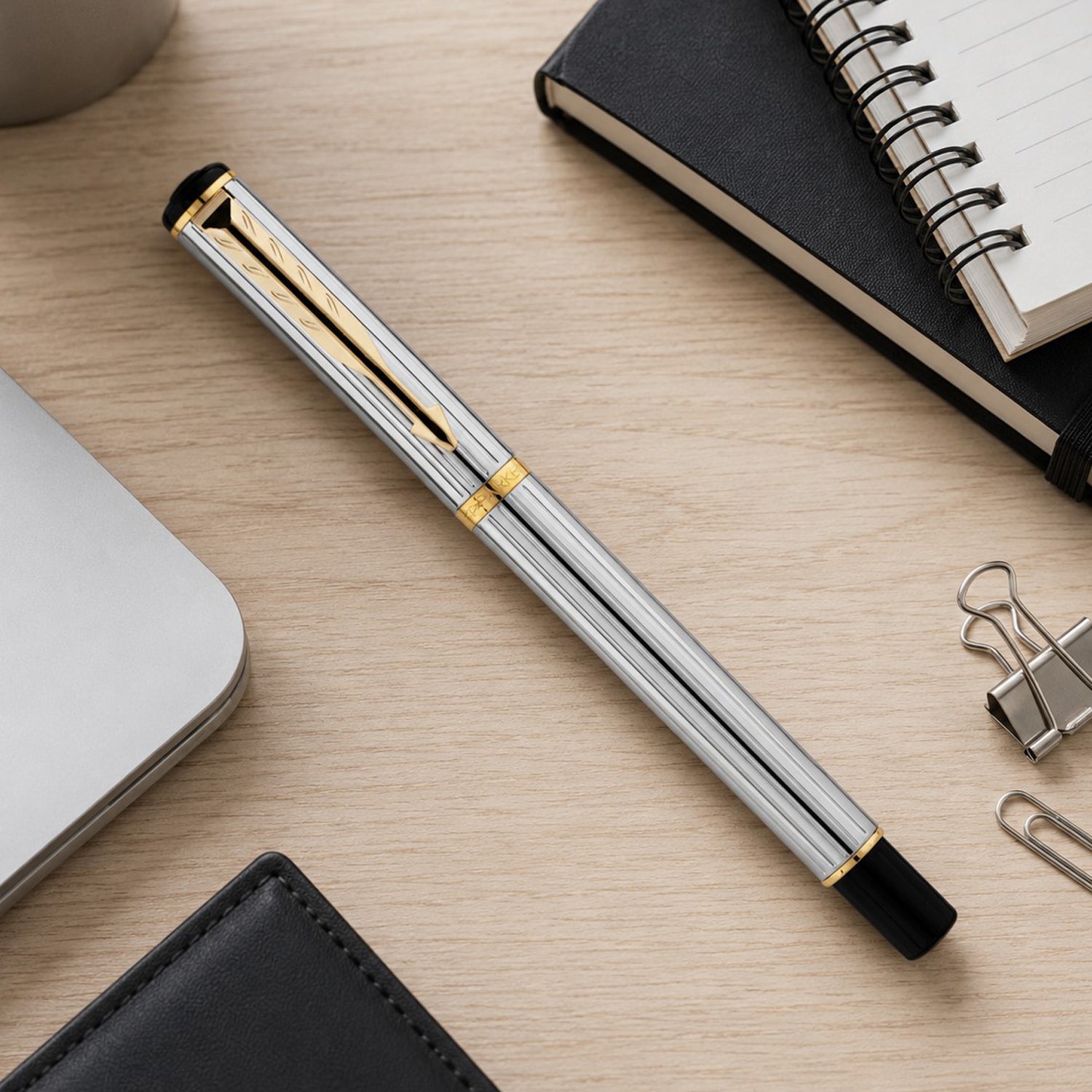 Parker Premium Rialto Shiny Chrome GT Fountain Pen