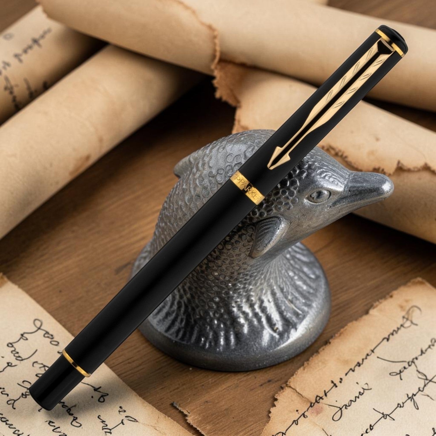 Parker Premium Rialto Matte Black GT Ballpoint Pen 9000040624