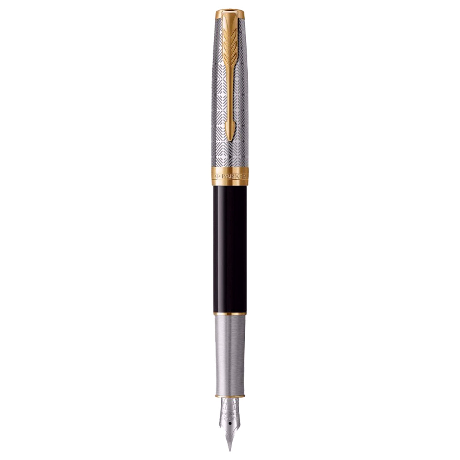 Parker Premium Sonnet Metal & Black Lacquer GT Fountain Pen