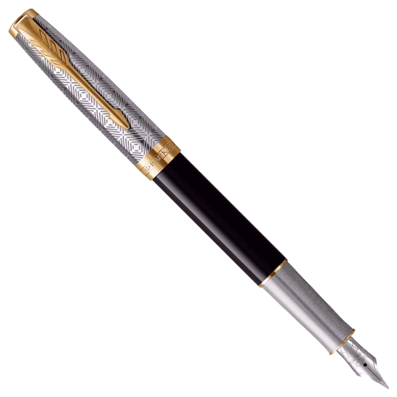 Parker Premium Sonnet Metal & Black Lacquer GT Fountain Pen