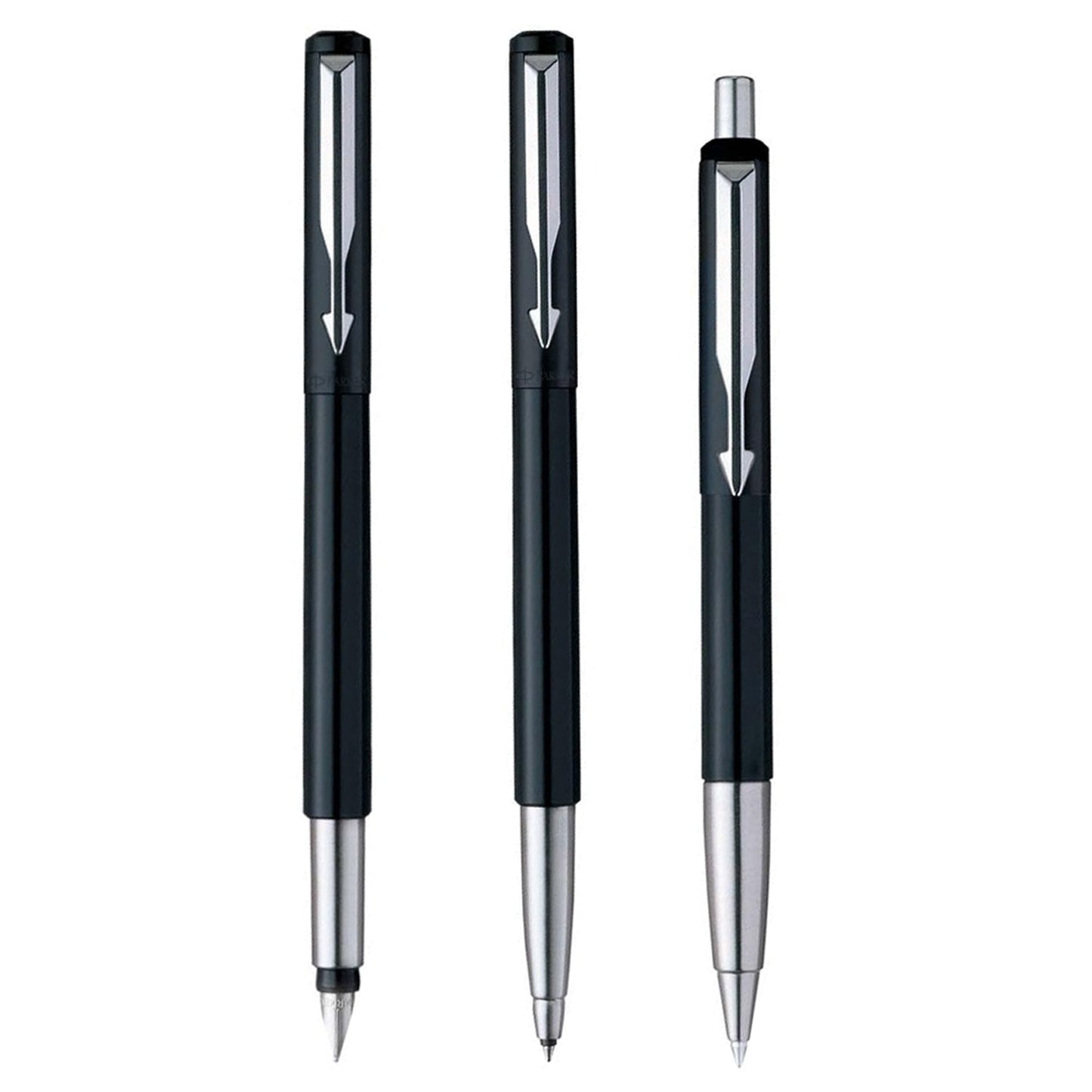 Parker Vector Standard Set Black CT Fountain Pen + Roller Ball Pen + Ballpoint Pen