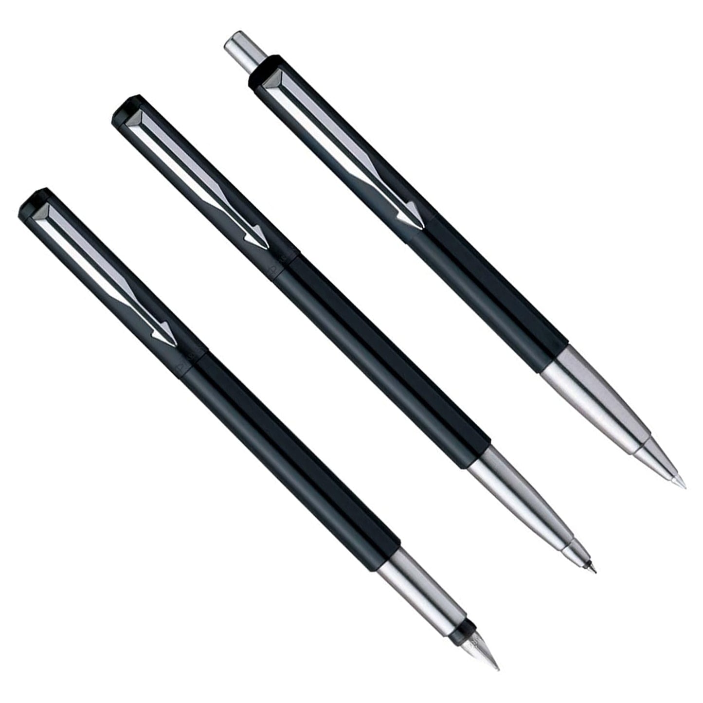 Parker Vector Standard Set Black CT Fountain Pen + Roller Ball Pen + Ballpoint Pen