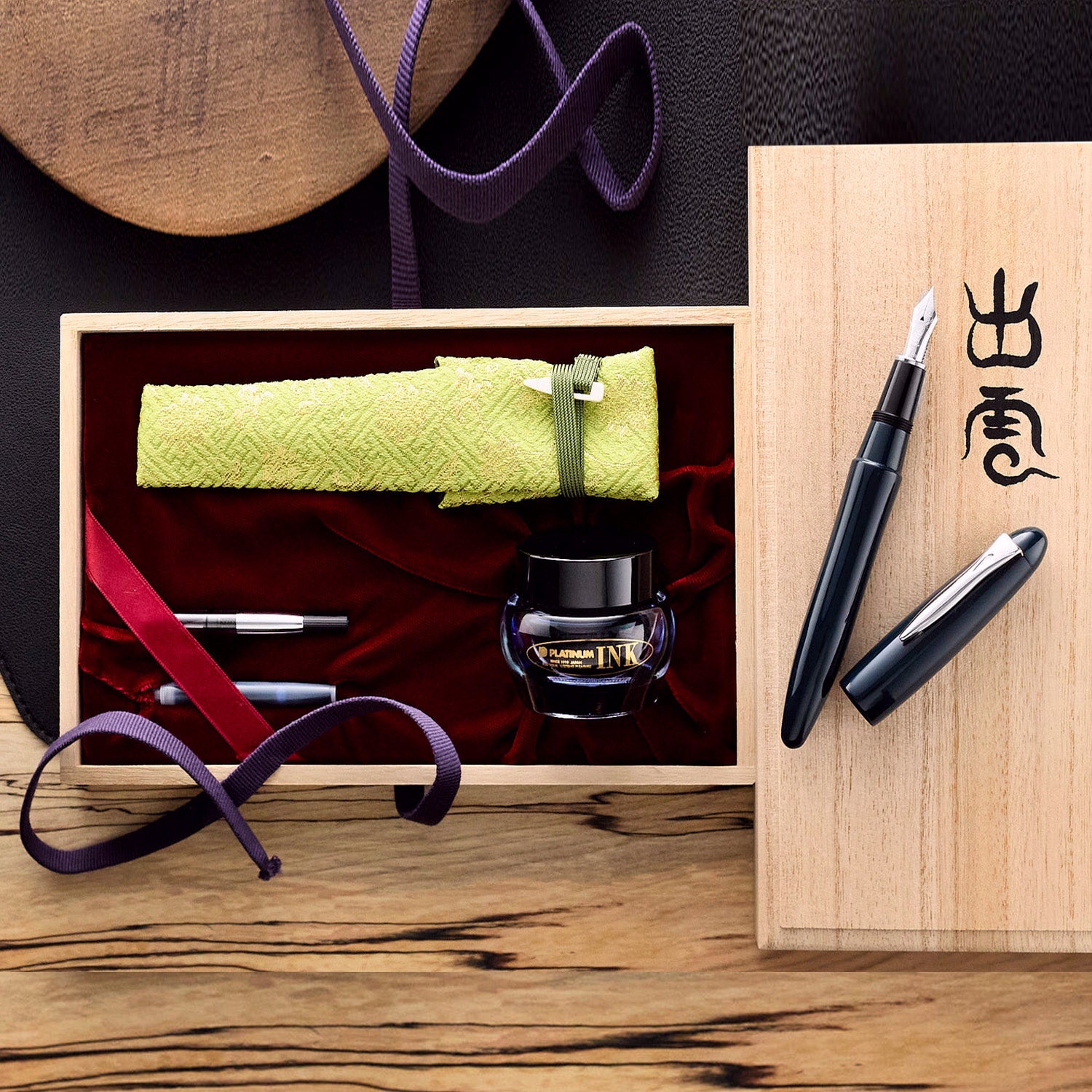 Platinum Izumo Iro Urushi Aitetsu Iro CT Fountain Pen