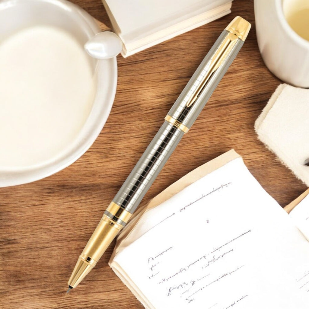 Parker Odyssey Gun Metal Chiseled GT Roller Ball Pen 9000025868