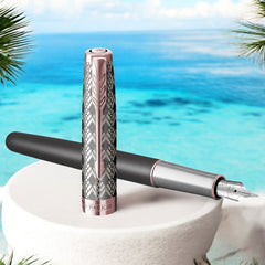 Parker Premium Sonnet Metal & Grey Lacquer CT Fountain Pen