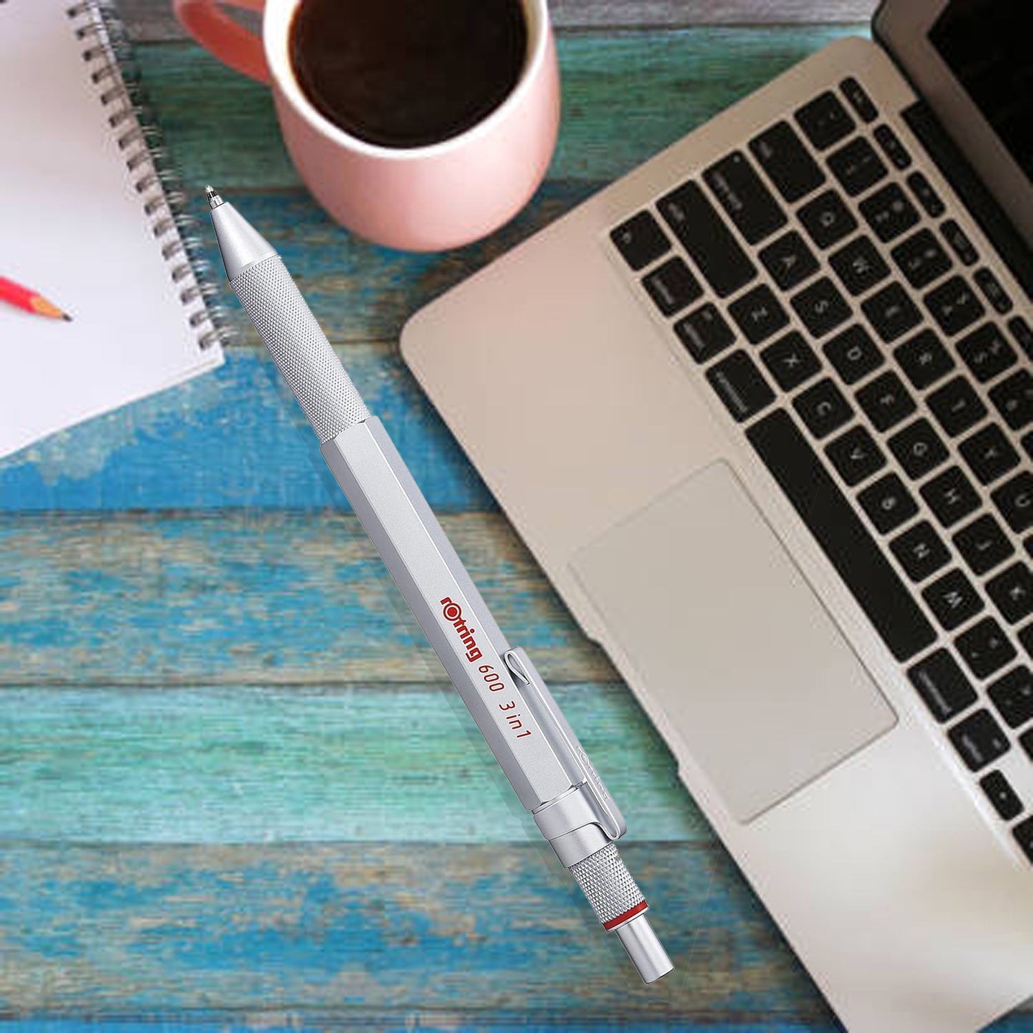 STAEDTLER Multi Function Avant Grade Cool Silver, Red Ink Ballpoint Pen