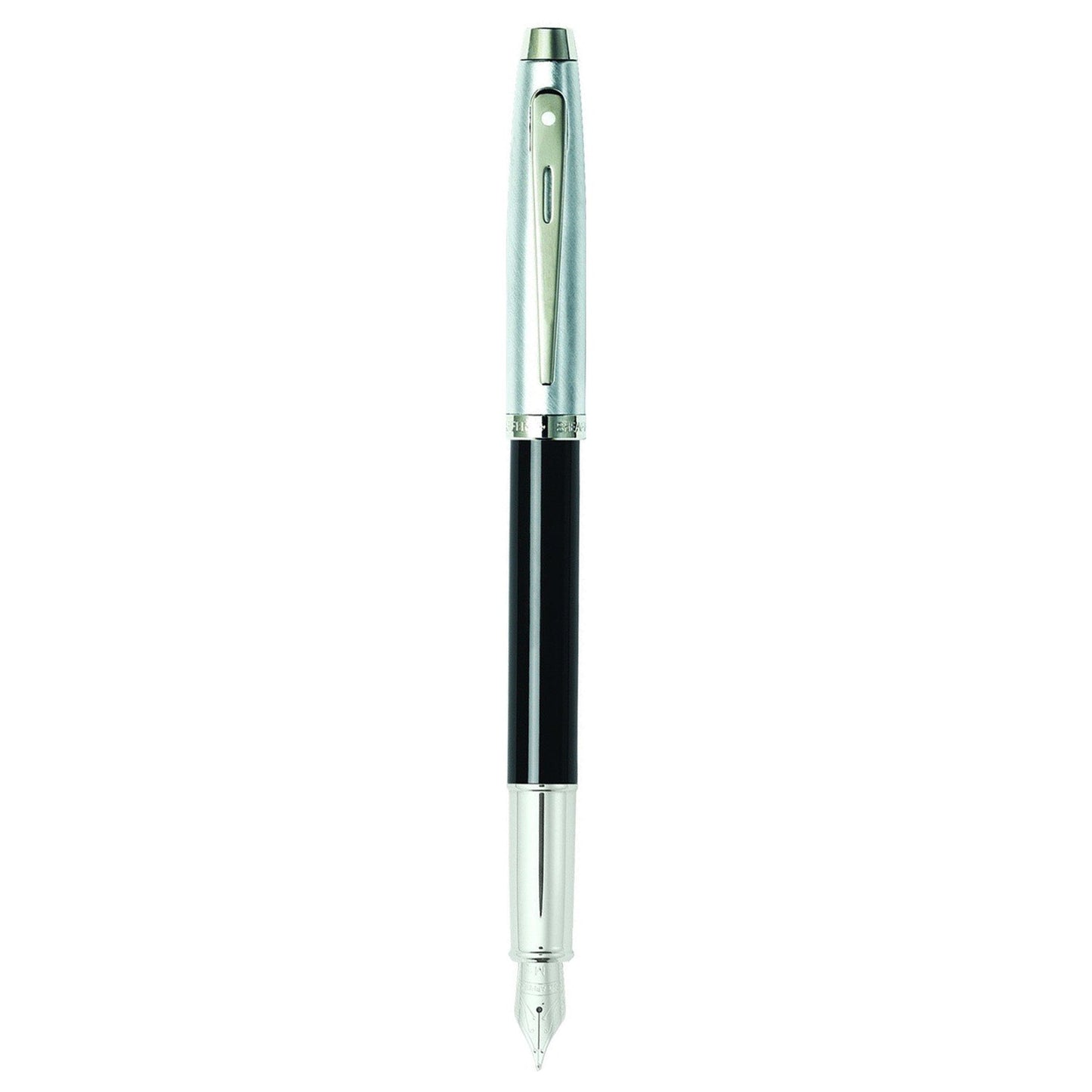 Sheaffer 100 Black/Brushed Chrome CT Fountain Pen