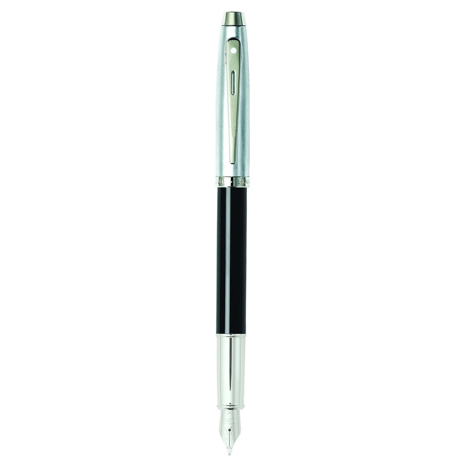 Sheaffer 100 Black/Brushed Chrome CT Fountain Pen