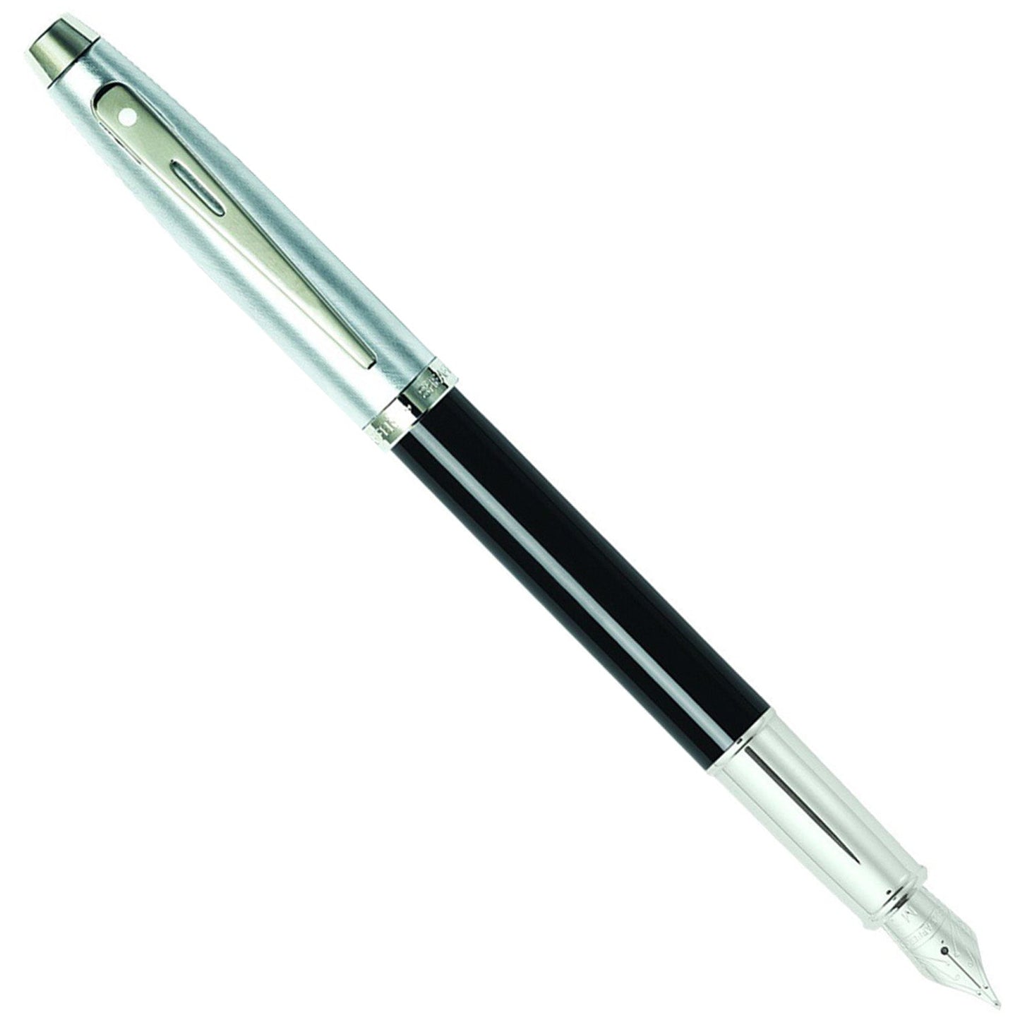 Sheaffer 100 Black/Brushed Chrome CT Fountain Pen