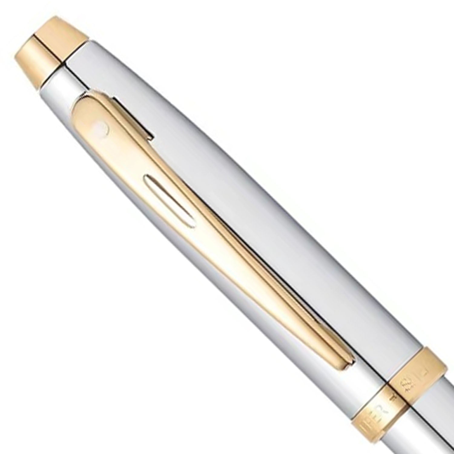 Sheaffer 100 Bright Chrome GT Ballpoint Pen + Table Clock Gift Set G9340