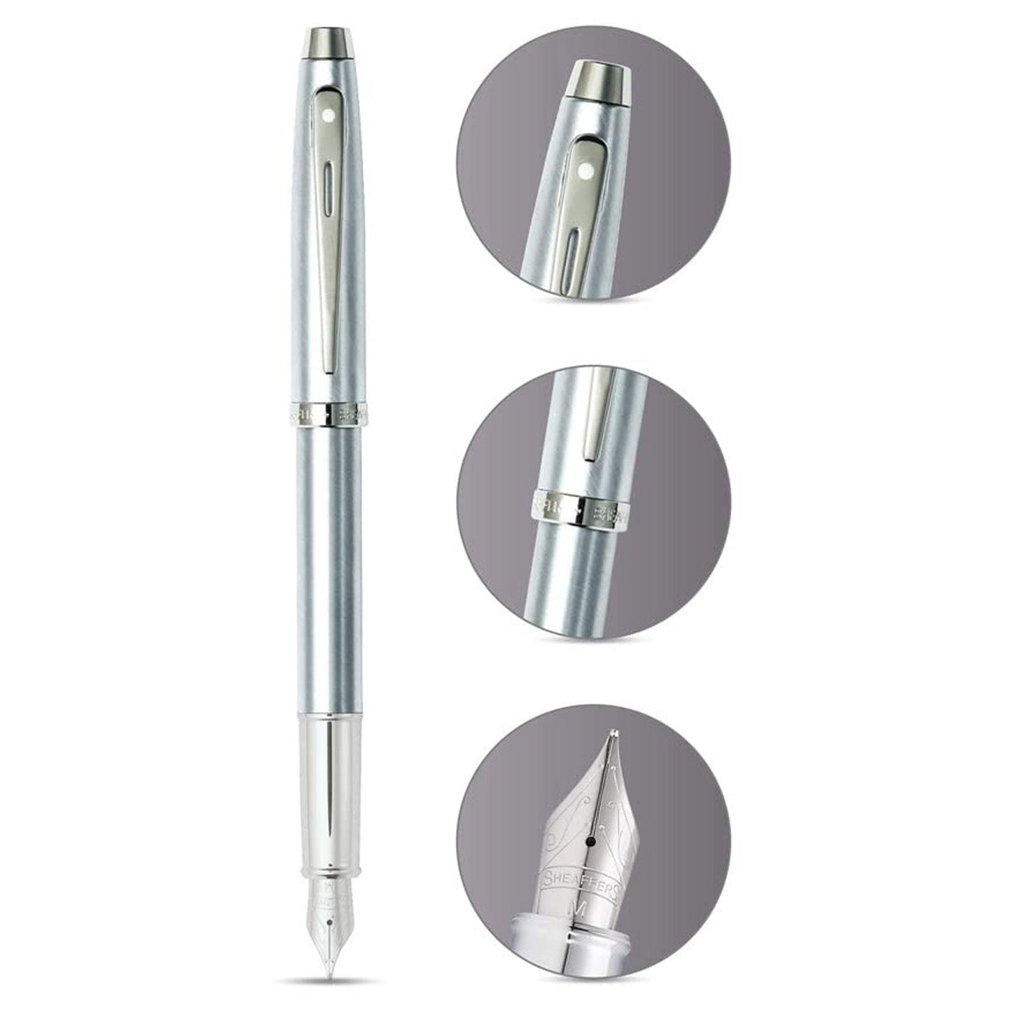 Sheaffer 100 Brushed Chrome CT Fountain Pen
