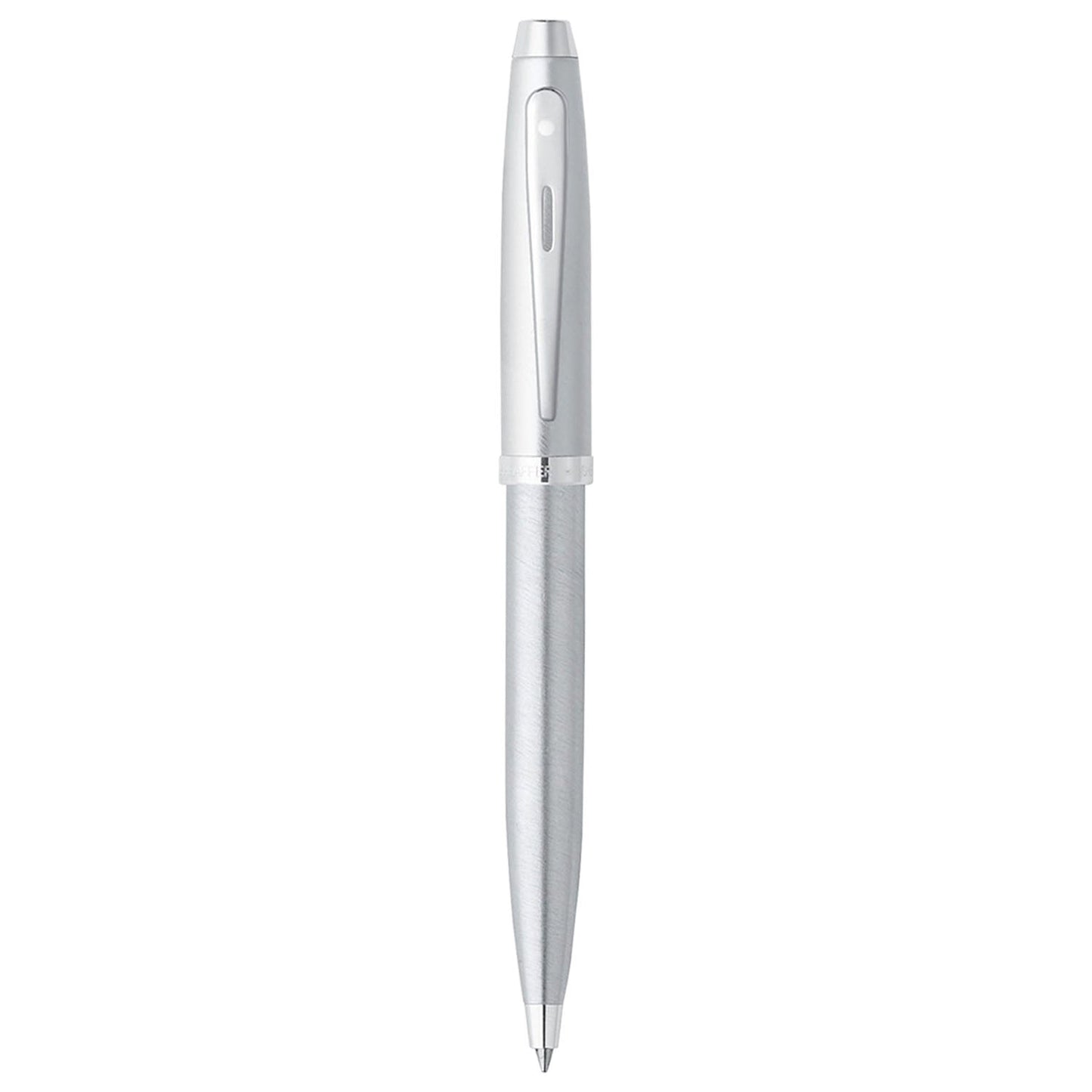 Sheaffer 100 Brushed Chrome CT Ballpoint Pen + Business Card Holder Gift Set G9306