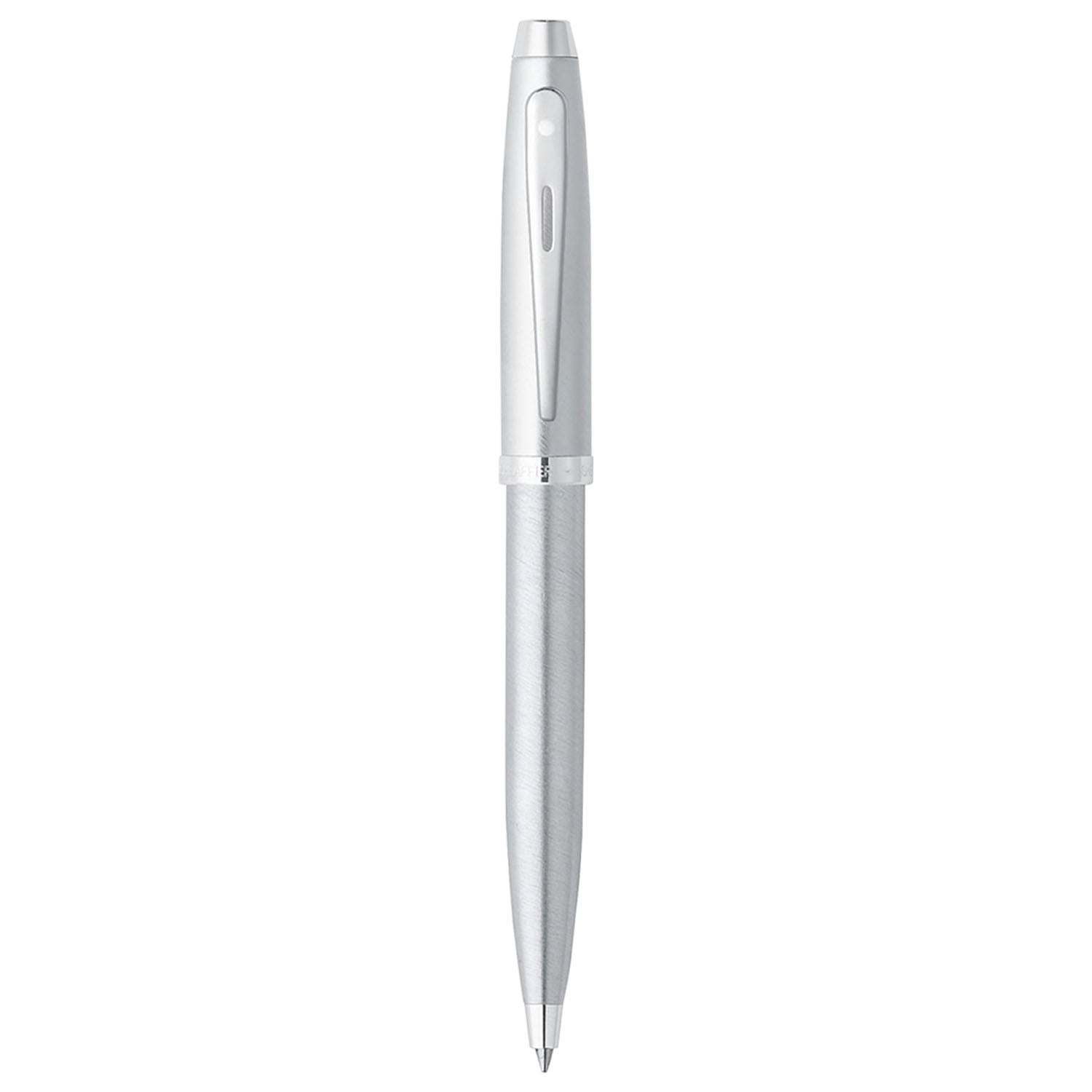 Sheaffer 100 Brushed Chrome CT Ballpoint Pen + Business Card Holder Gift Set G9306
