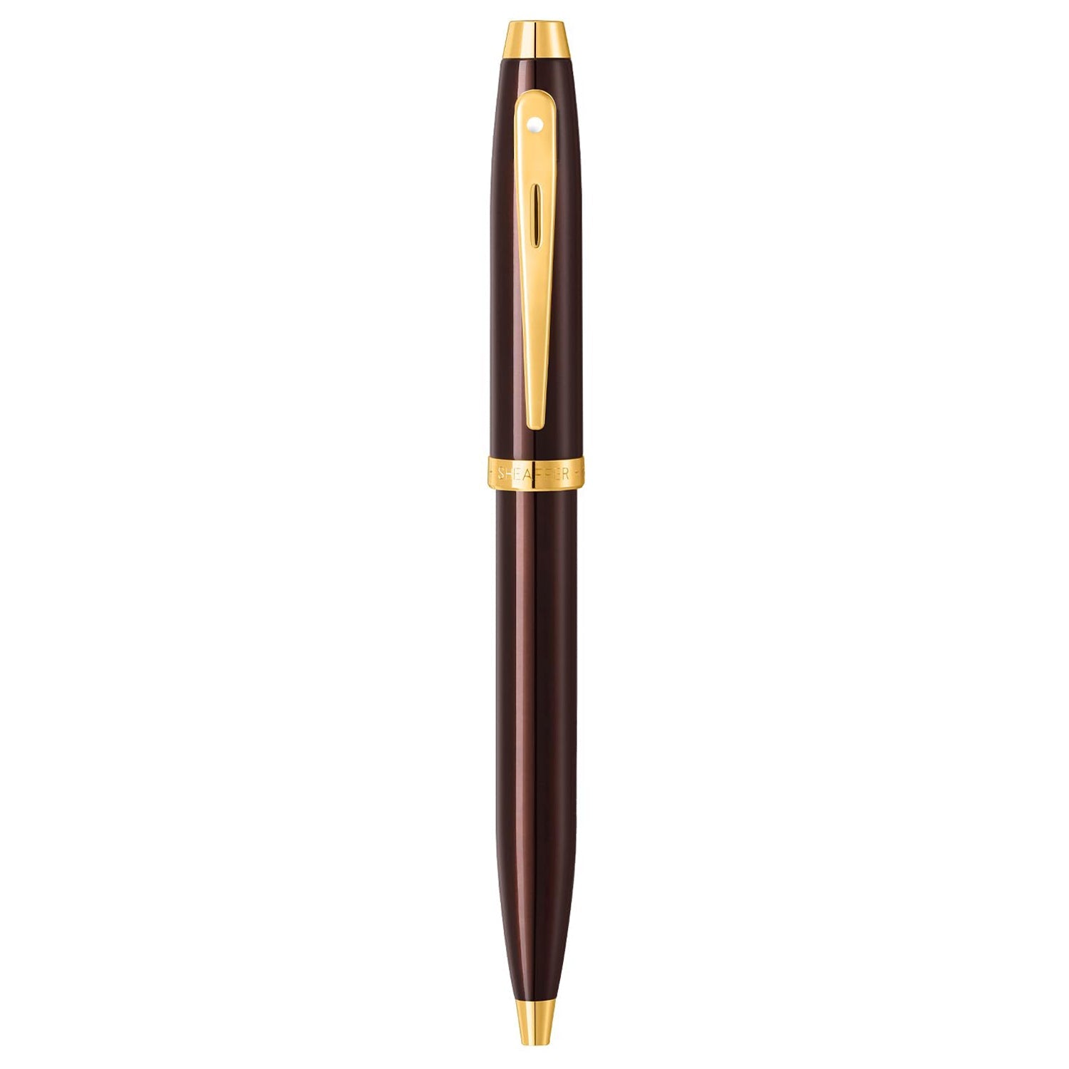 Sheaffer 100 Coffee Brown GT Ballpoint Pen A9370