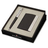Sheaffer 100 Glossy Black/Brushed chrome CT Ballpoint Pen + Business Card Holder Gift Set G9313