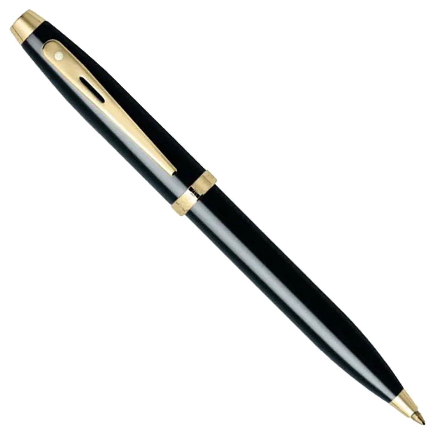 Sheaffer 100 Glossy Black GT Ballpoint Pen + Table Clock Gift Set G9322