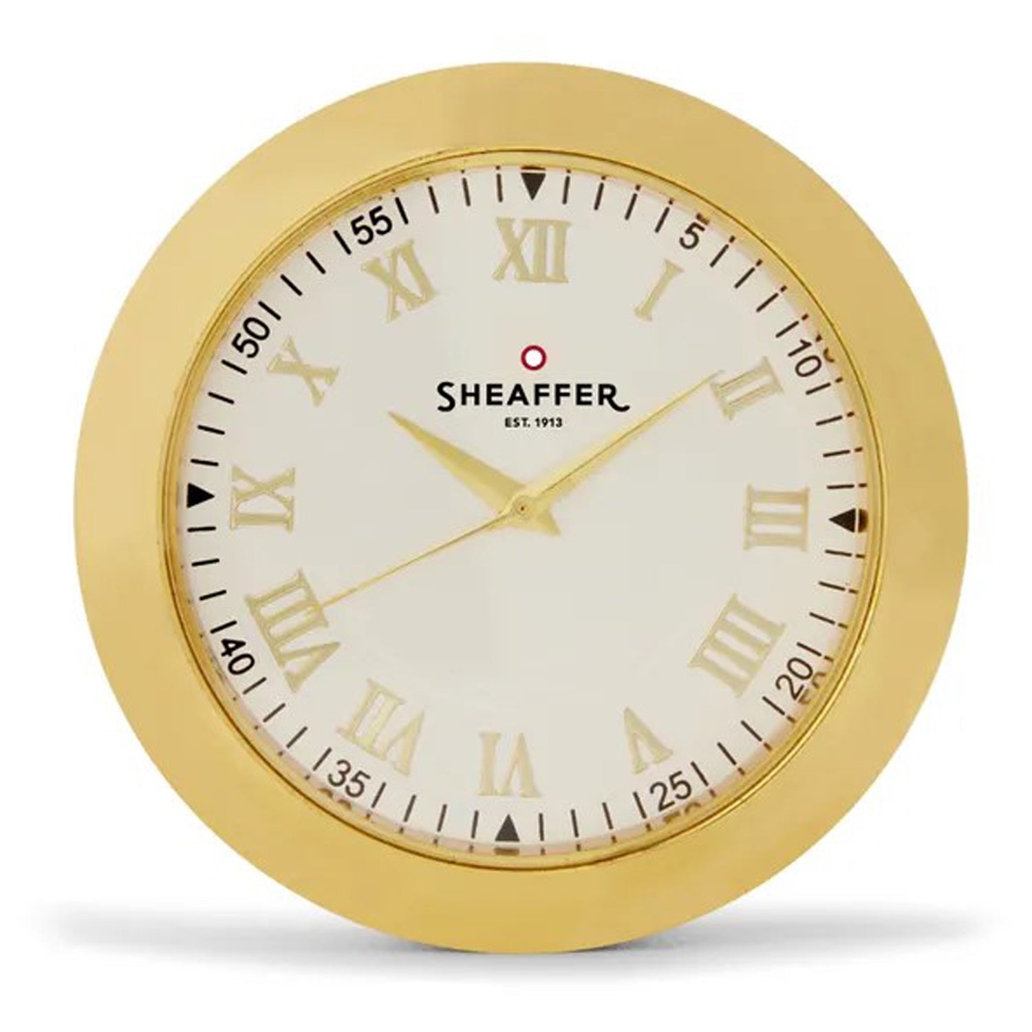 Sheaffer 100 Bright Chrome GT Ballpoint Pen + Table Clock Gift Set G9340