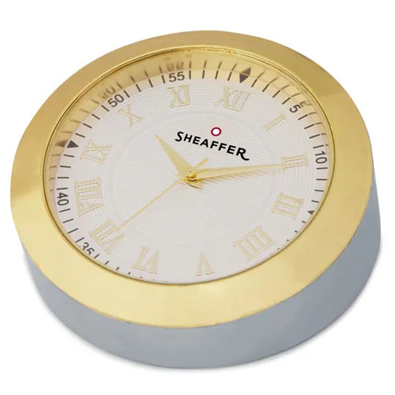 Sheaffer 100 Bright Chrome GT Ballpoint Pen + Table Clock Gift Set G9340