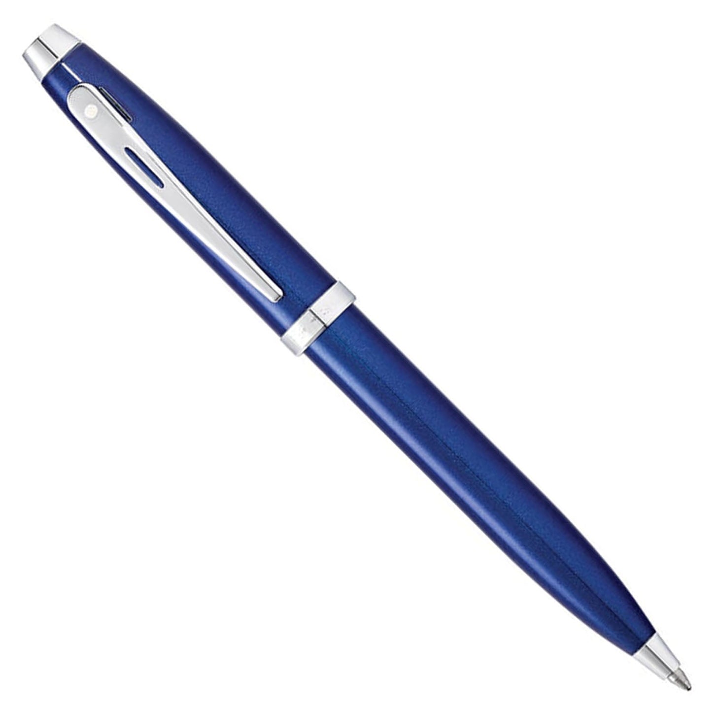 Sheaffer 100 Glossy Blue CT Ballpoint Pen + Business Card Holder Gift Set G9339