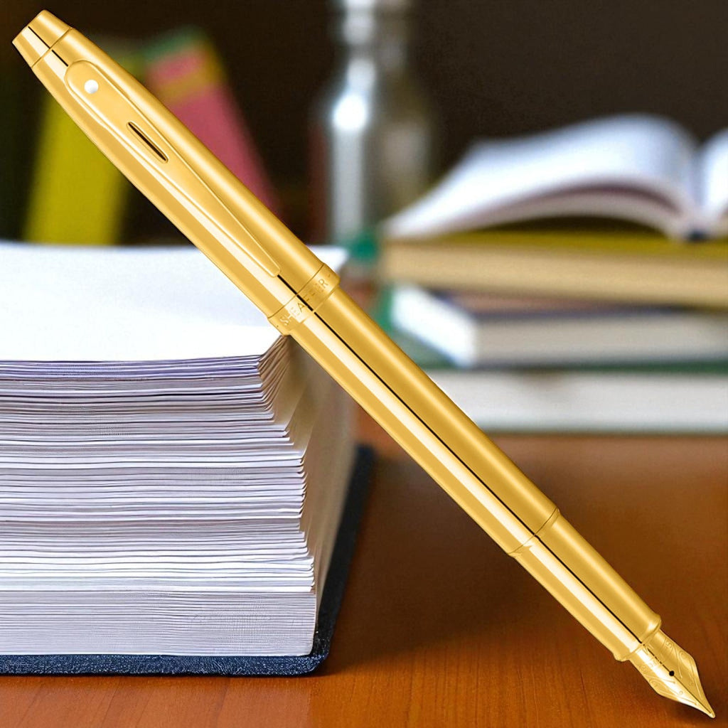 Sheaffer 100 Glossy Gold GT Fountain Pen