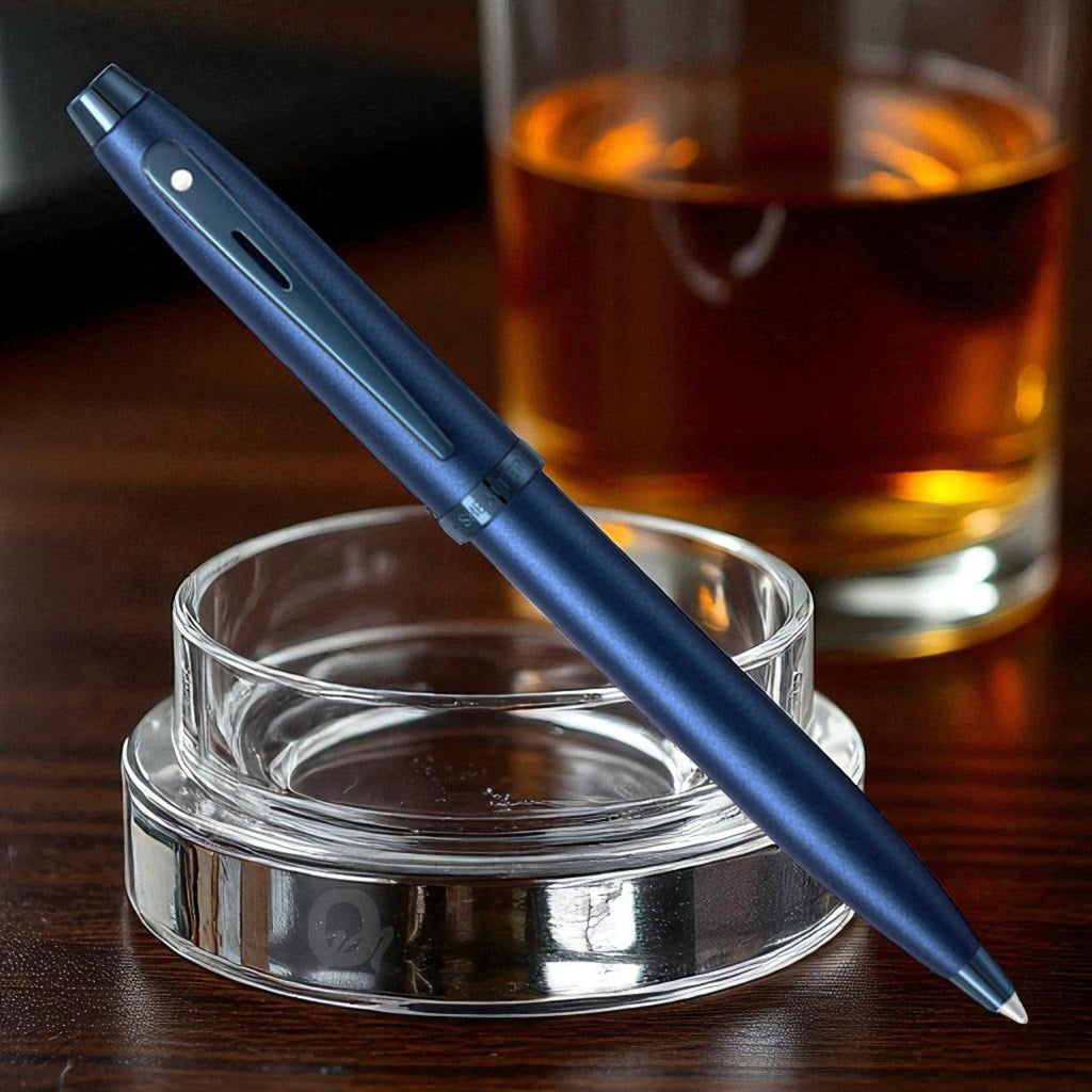 Sheaffer 100 Satin Blue PVD Ballpoint Pen A9371