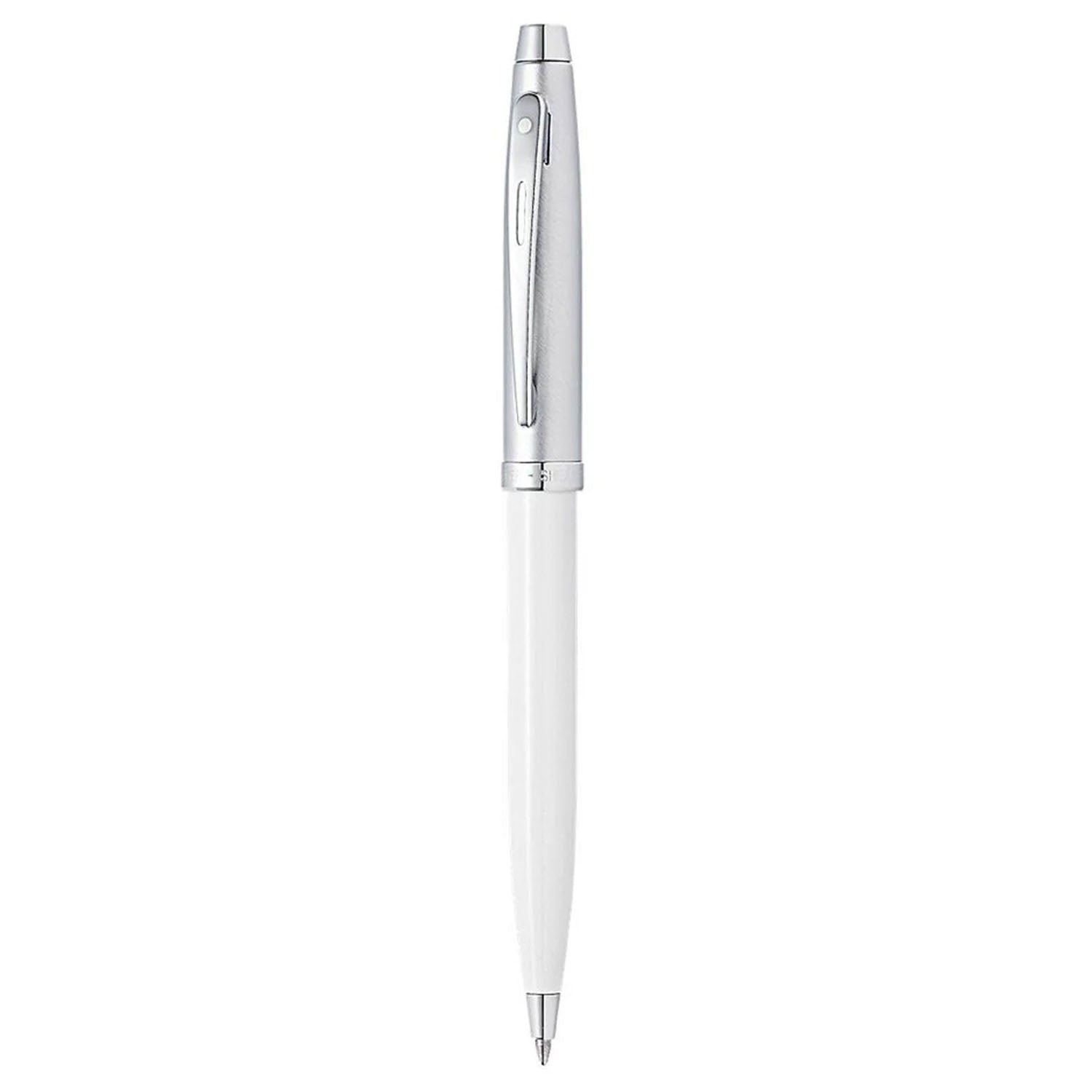 Sheaffer 100 White/Brushed Chrome CT Ballpoint Pen A9324