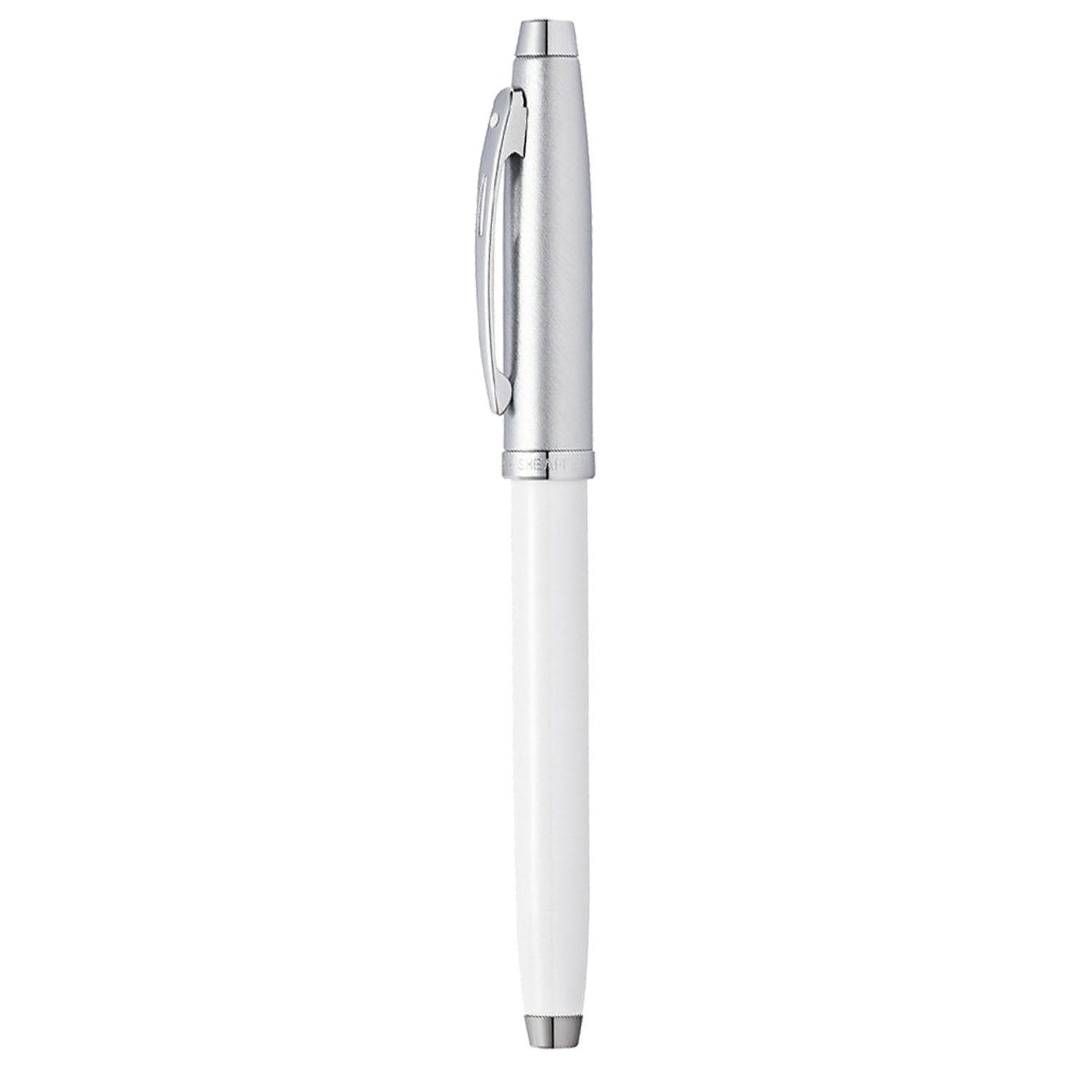 Sheaffer 100 White/Brushed Chrome CT Roller Ball Pen A9324