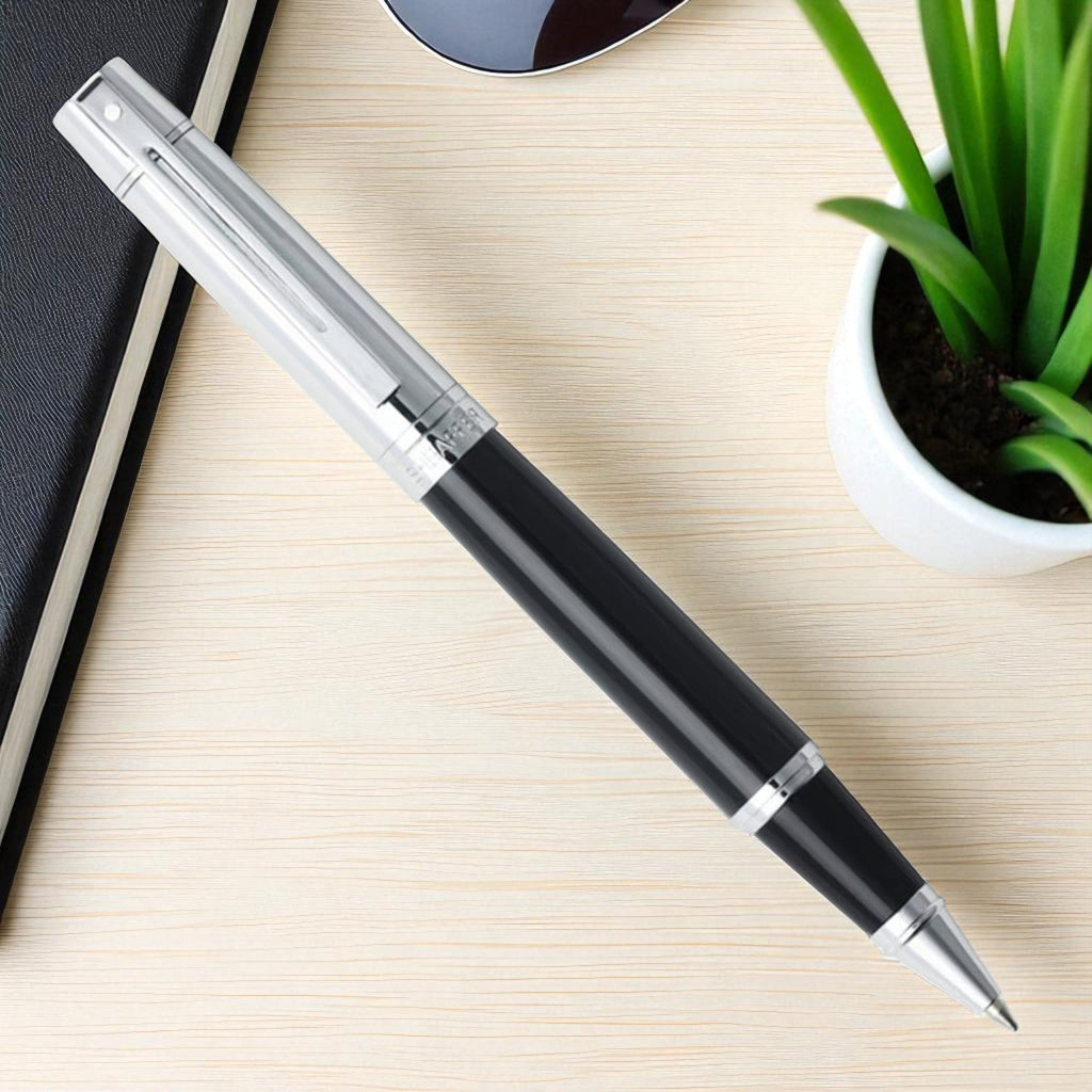 Sheaffer 300 Black/Chrome CT Roller Ball Pen A9314