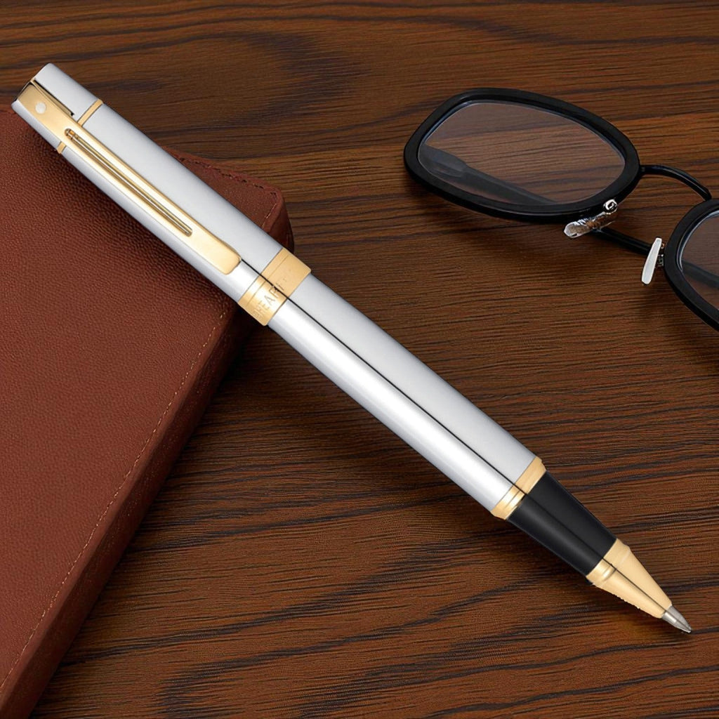 Sheaffer 300 Brushed Chrome GT Roller Ball Pen A9327