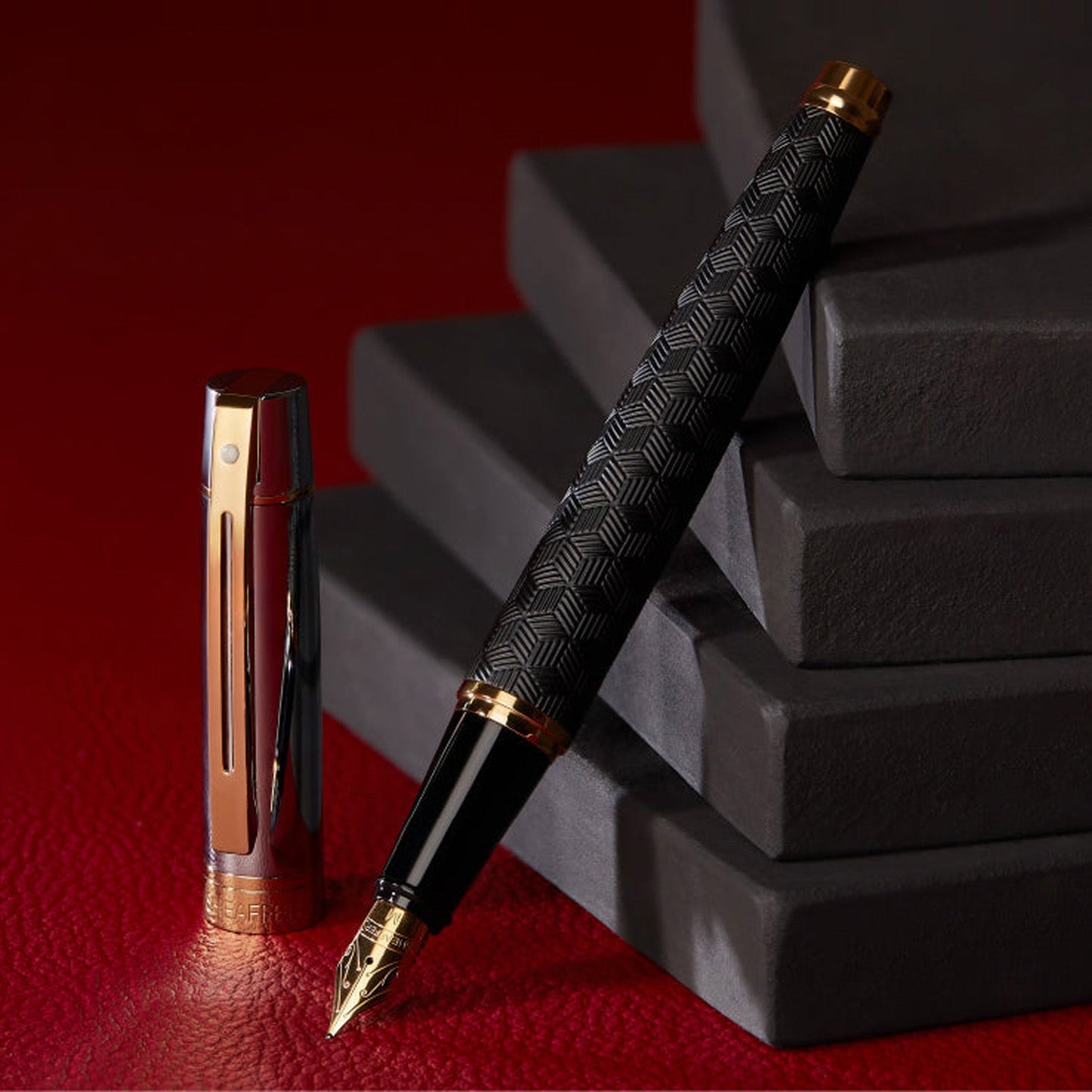 Sheaffer 300 Engraved Matte Black GT Fountain Pen