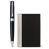 Sheaffer 300 Glossy Black CT Ballpoint Pen + Business Card Holder Gift Set G9312