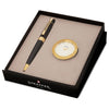 Sheaffer 300 Glossy Black GT Ballpoint Pen + Table Clock Gift Set G9325