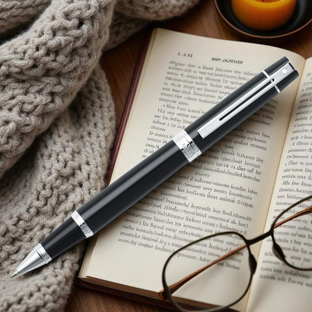 Sheaffer 300 Glossy Black CT Roller Ball Pen A9312