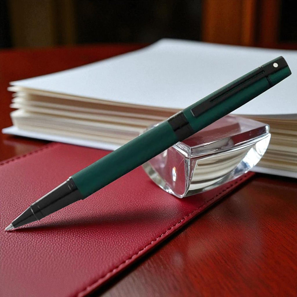 Sheaffer 300 Matte Green PVD Roller Ball Pen A9346