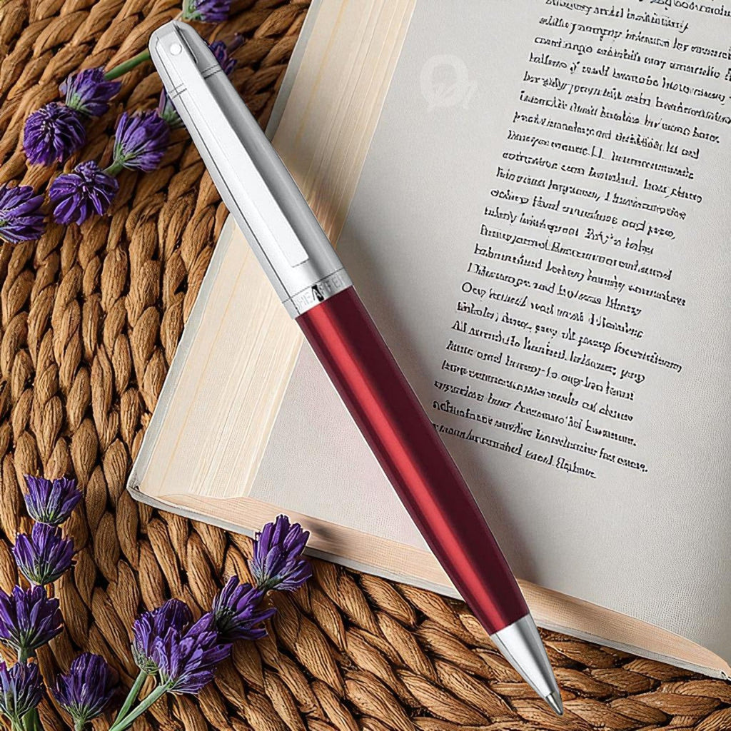 Sheaffer 500 Translucent Red/Chrome CT Ballpoint Pen A9336