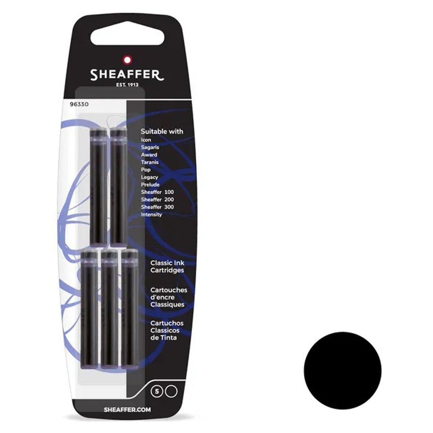 Sheaffer Classic Ink Cartridge (Black - Pack of 5) 96330