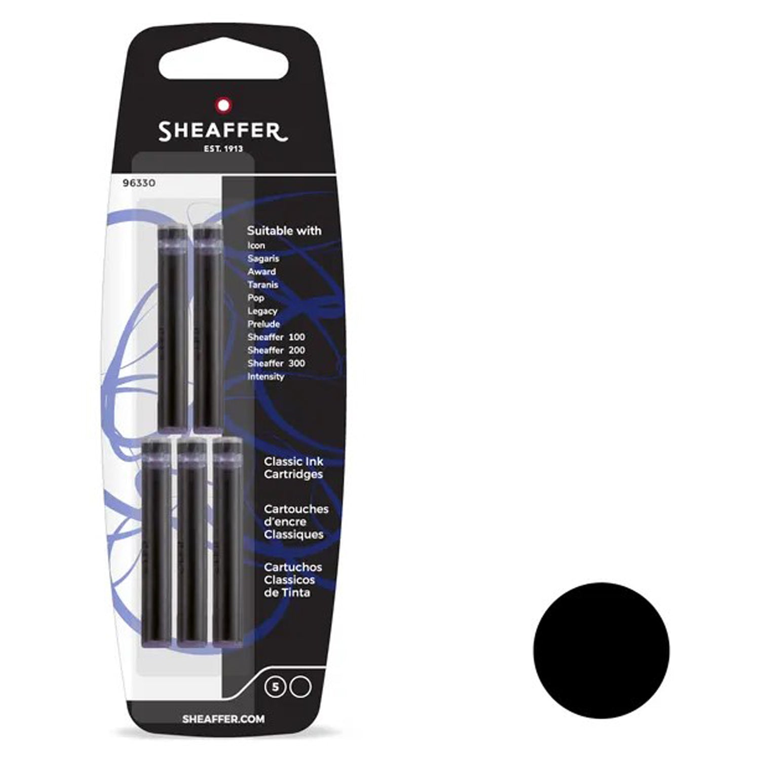 Sheaffer Classic Ink Cartridge (Black - Pack of 5) 96330