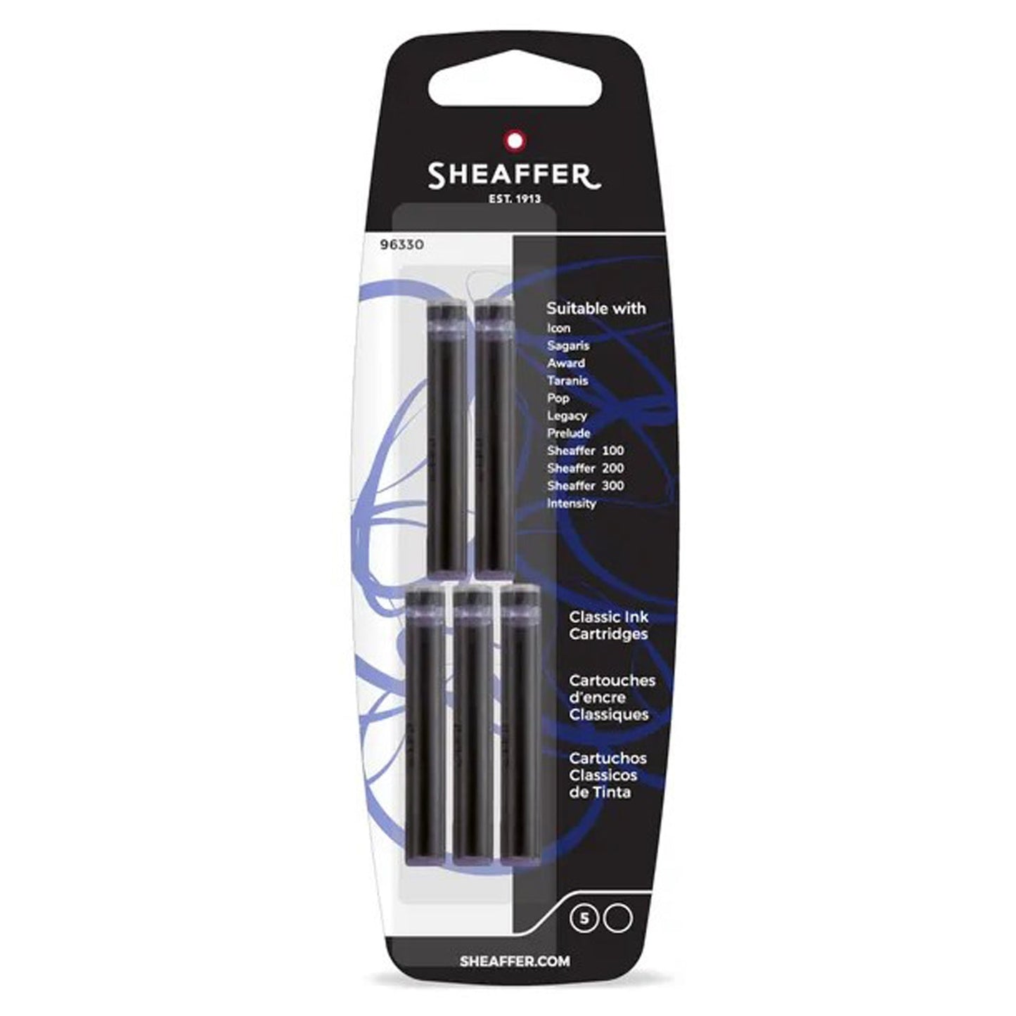 Sheaffer Classic Ink Cartridge (Black - Pack of 5) 96330