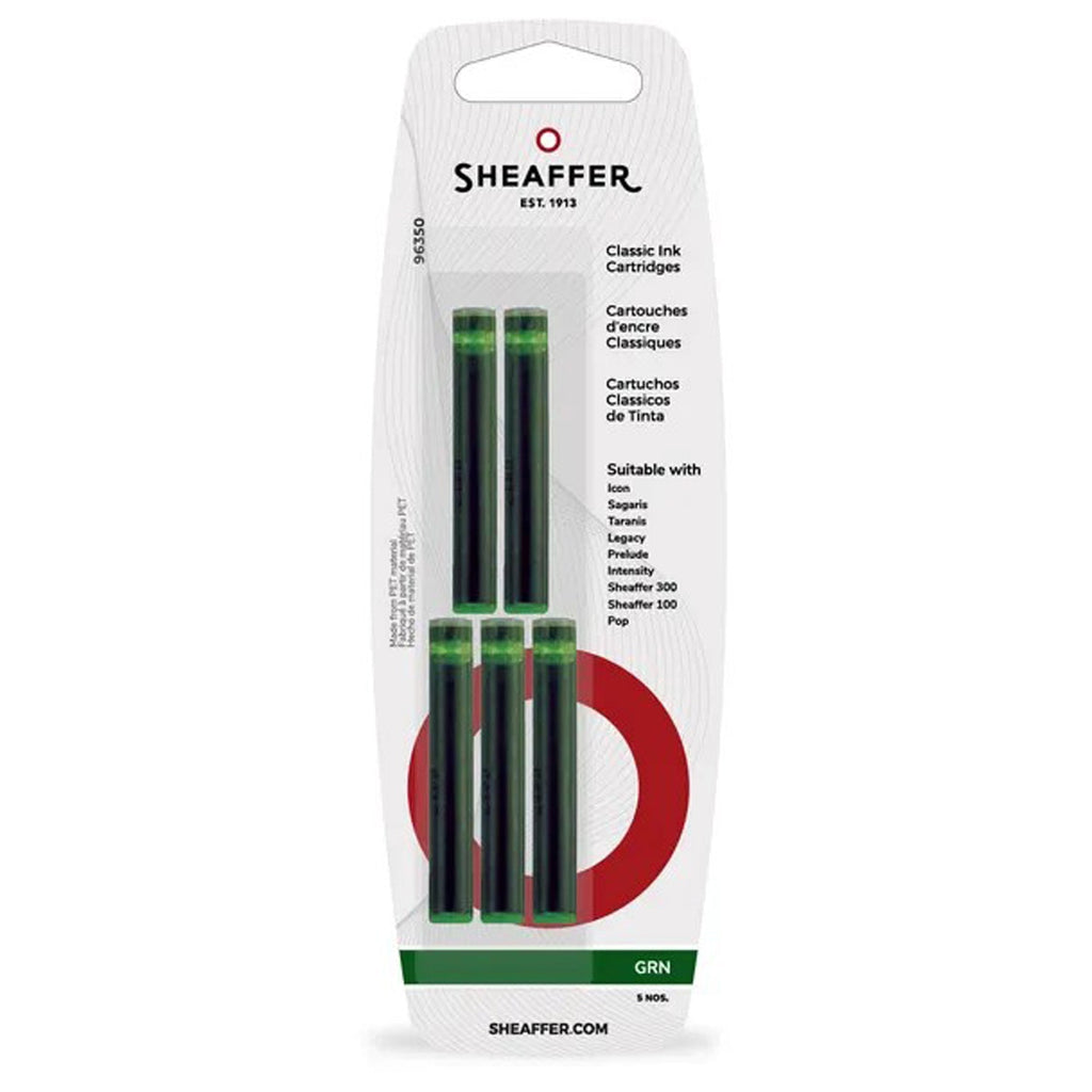 Sheaffer Classic Ink Cartridge (Green - Pack of 5) 96350