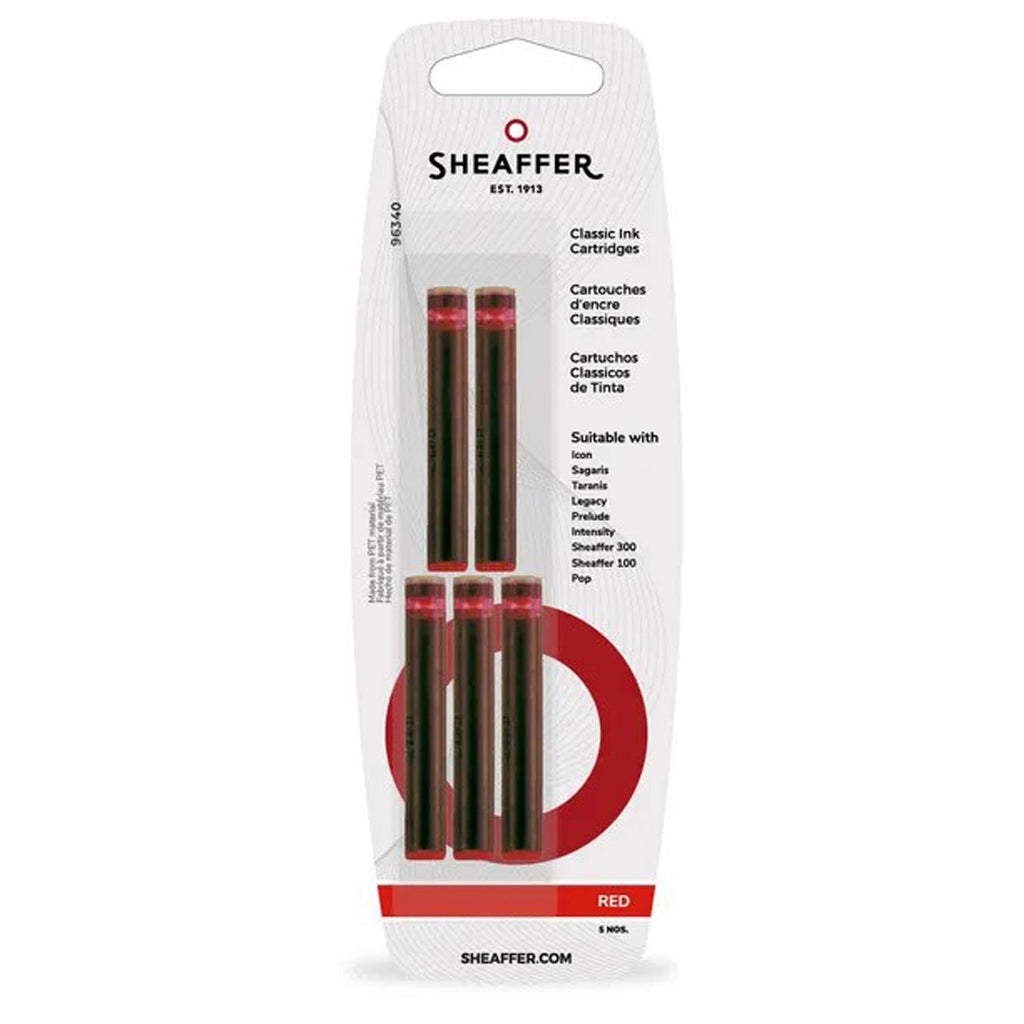 Sheaffer Classic Ink Cartridge (Red - Pack of 5) 96340