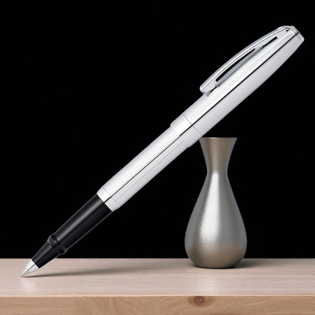 Sheaffer Sagaris Engraved Line Chrome CT Roller Ball Pen A9481