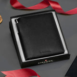 Sheaffer Sentinel Brushed Chrome CT Ballpoint Pen + Passport Holder Gift Set G323