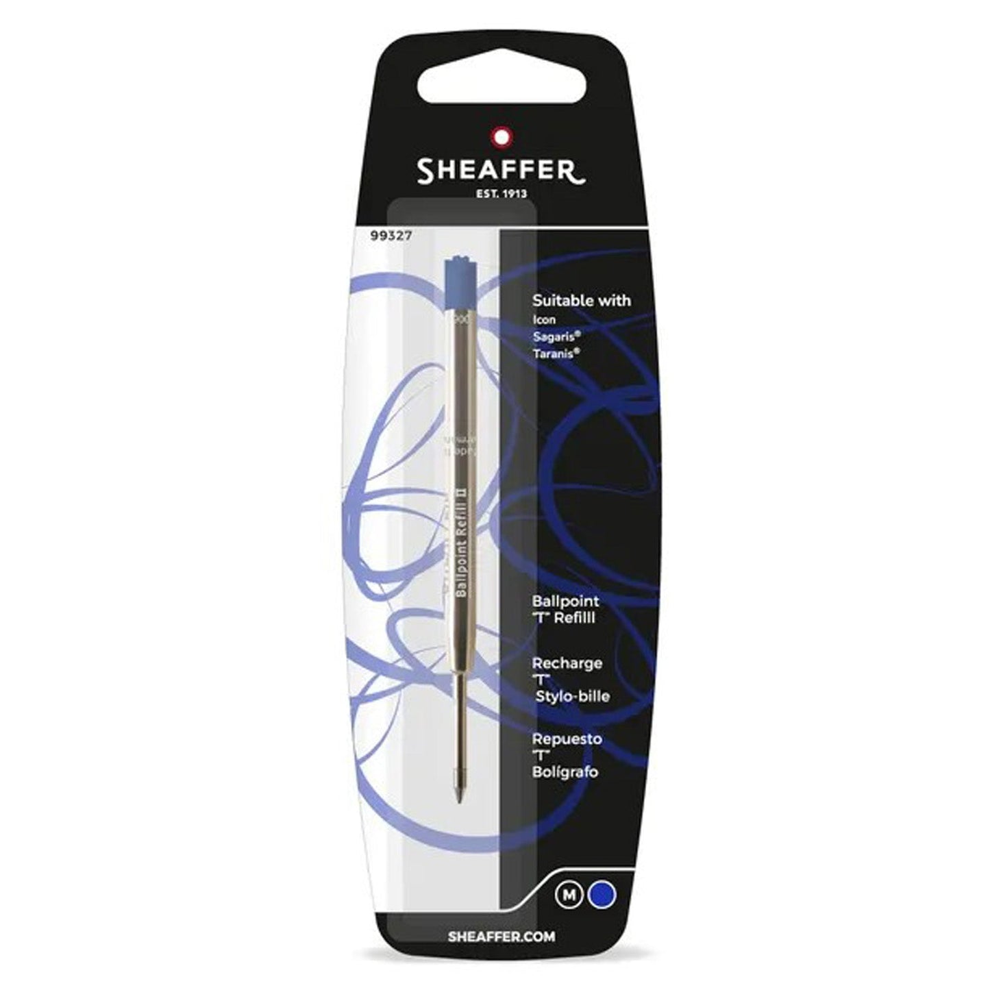 Sheaffer T Style Ballpoint Pen Refill (Blue - M) 99327