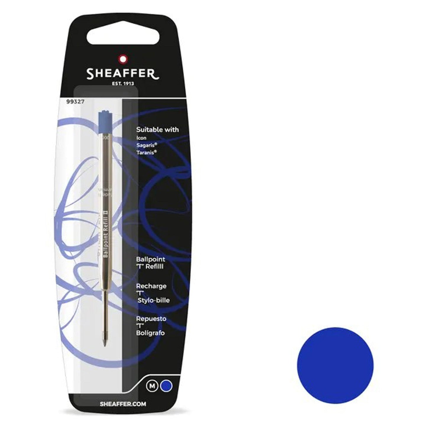 Sheaffer T Style Ballpoint Pen Refill (Blue - M) 99327