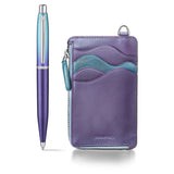 Sheaffer Expressions VFM Blue/Purple Pearlised Gradient CT Ballpoint Pen + Card Case Gift Set G9430