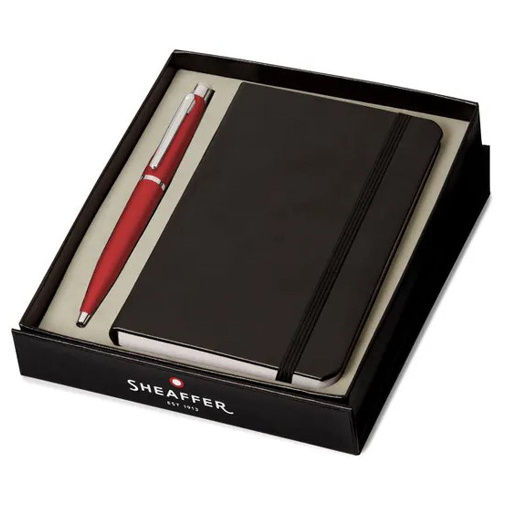 Sheaffer VFM Excessive Red CT Ballpoint Pen + Notebook Gift Set G9403
