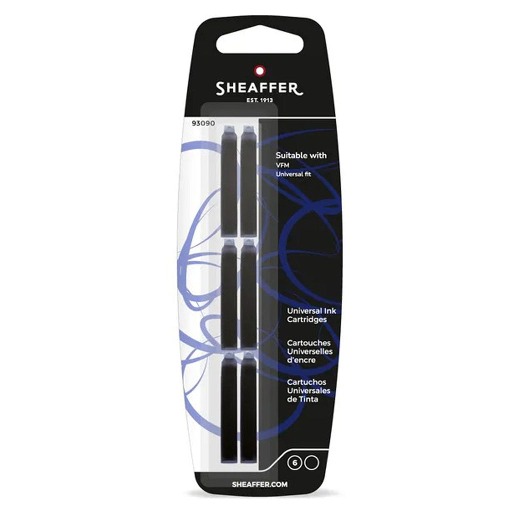 Sheaffer VFM Ink Cartridge (Universal Black - Pack of 6) 93090