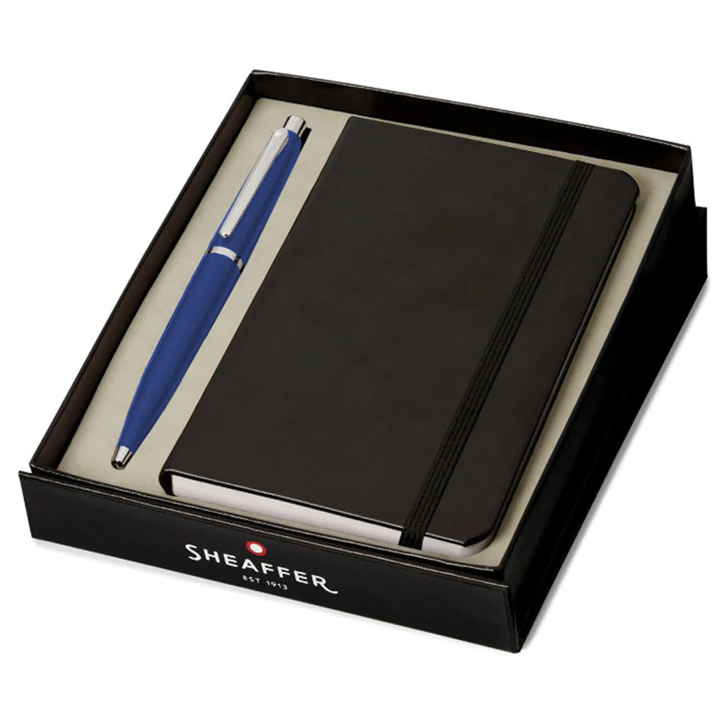 Sheaffer VFM Neon Blue CT Ballpoint Pen + Notebook Gift Set G9401