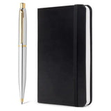 Sheaffer VFM Polished Chrome GT Ballpoint Pen + Notebook Gift Set G9422