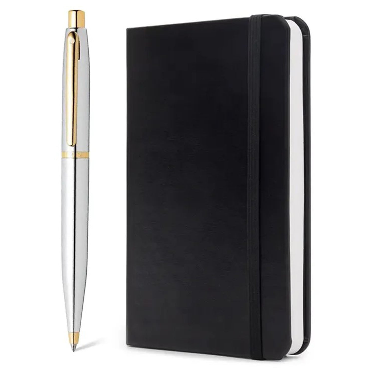 Sheaffer VFM Polished Chrome GT Ballpoint Pen + Notebook Gift Set G9422